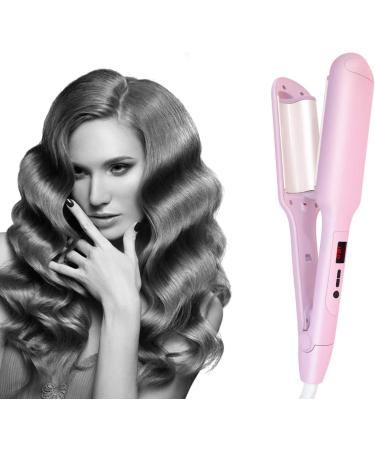 Iron Deep Hair Waver Curling Wand Electrical Crimpers for Women Double Barrel Tourmaline Ceramic Barrel Beachy Crimper Hair Iron (Pink) - Buy Online on GoSupps.com