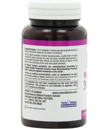 Natural Factors No Flush Niacin 500 mg - 90 Capsules for Heart Health & Cholesterol Support - Buy Online on GoSupps.com