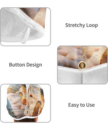 Super Absorbent Tortoise Hair Towel 2 Pack - Quick Dry Hair Turbans with Button Wrap for Women & Girls | International Shipping - Buy Online on GoSupps.com