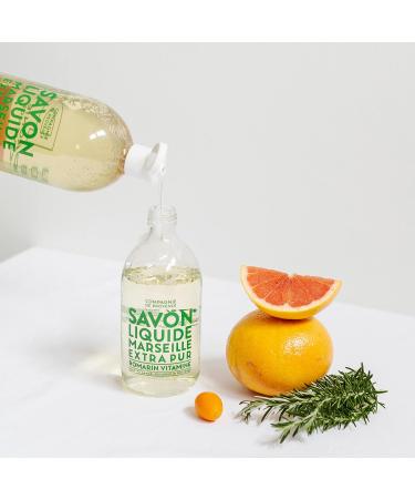 Compagnie de Provence Savon de Marseille Liquid Soap - Rosemary - 16.7 oz Glass Bottle + 33.8 oz Refill - Gift Set - Buy Online on GoSupps.com