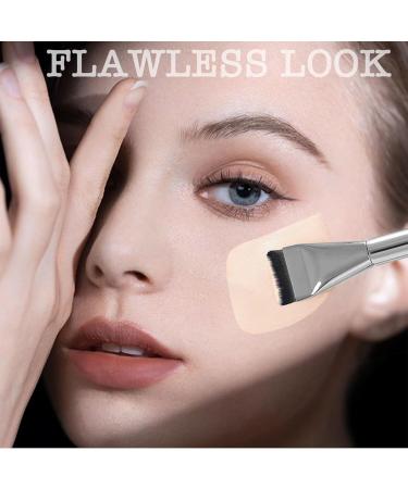 Irikdescia Flat Foundation Brush for Liquid Makeup Fishtail Shape Ultra Thin Makeup Brush Angled Liquid Foundation Brush for Liquid Creamy Concealer Brush - Buy Online on GoSupps.com