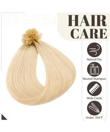 SEGO U Tips Extensions - Real Hair Bondings 0.5g/Strand Keratin Glue 100 Strands Straight Light Blonde #613 50 cm | Premium Quality Hair Extensions for Global Shipping - Buy Online on GoSupps.com