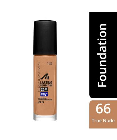 Manhattan Lasting Perfection Foundation 25 Hours - True Nude 66 | Moisturizing High Coverage for Flawless Complexion | 30ml - International Shipping Available - Buy Online on GoSupps.com