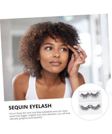 SEWOART 2 Pairs Fake Eyelashes False Eyelashes Makeup Eyelash Thick Volume Eyelash Women False Eyelash Eyelashes Extension Supplies Makeup Lashes Sequin Eyelash Fake Lashes Dense Eyelashes - Buy Online on GoSupps.com