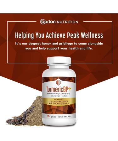 Barton Nutrition Turmeric BP+ Curcumin with Black Pepper Extract - 30 Capsules - Buy Online on GoSupps.com
