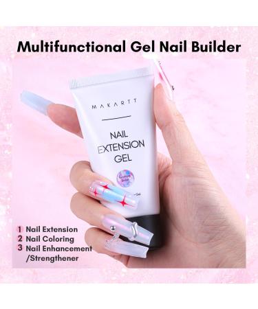 Makartt Poly Nail Gel - Milky White 50ML Gel Builder for Natural-Looking Nail Strengthener 3D DIY Hard Gel Manicures Nail Art Salon Home-Wips of White - Buy Online on GoSupps.com
