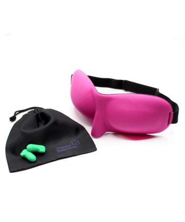 Wild Essentials Sweet Dreams Contoured Sleep Mask Kit with Travel Pouch and Earplugs Set  Pink