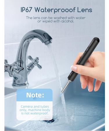 Qimic 1080P FHD Wireless Ear Wax Remover Camera | Ear Cleaner Kit with 6 LED Lights | Visual Otoscope for Adults, Kids & Pets - Black - Buy Online on GoSupps.com