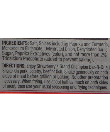 Strawberry's Grand Champion BBQ Seasoning 24 oz - 1.5 lb Pack - Shake-On Bar-B-Que Seasoning - Buy Online on GoSupps.com