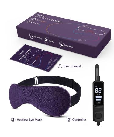 Heated Eye Mask for Dry Eyes - USB Electric with Temperature Timer Remote | Relieve Stye, Blepharitis, MGD | Purple - Buy Online on GoSupps.com