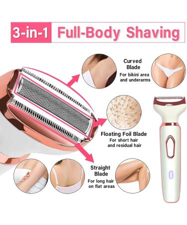 Electric 4-in-1 Haircutter for Women - Safe & Fast Wireless Hair Removal for Face Legs Body & Bikini Zone - Washable Heads - Buy Online on GoSupps.com