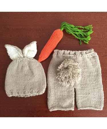 Newborn Baby Bunny Hat and Radish Photo Props Set for Adorable Easter Costume Style - Buy Online on GoSupps.com