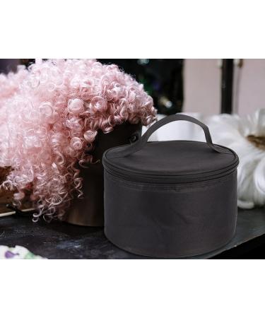 Wig Travel Case - Foldable Round Wig Box | Lightweight & Durable Makeup Bag for Men & Women - Black - Buy Online on GoSupps.com