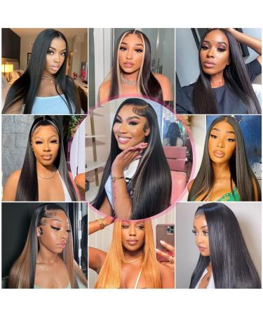 Idoli 22 Inch Natural Black Straight Lace Front Human Hair Wig | Pre Plucked 150% Density Brazilian Glueless Wig with Baby Hair - Buy Online on GoSupps.com