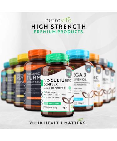 Nutravita Super Strength 40 Billion CFU Bio Cultures Complex | 15 Live Strains | Advanced Vegan Digestive Enzyme Supplement - Buy Online on GoSupps.com