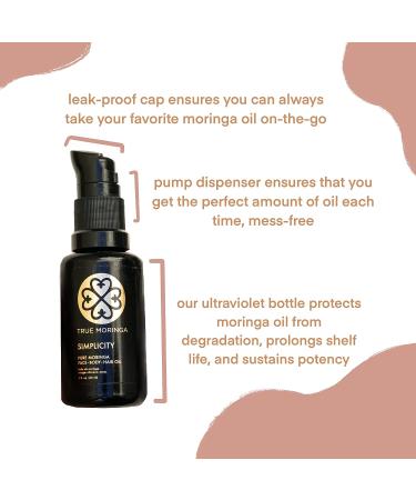 True Moringa Oil - 100% Pure Cold-Pressed Oil for Face, Body & Hair - Anti-aging, Reduce Wrinkles & Age Spots - Vegan & Non-GMO - 30 ml - Buy Online on GoSupps.com