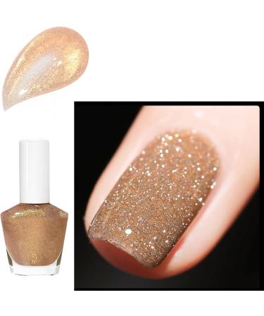 Nude Pearl Glitter Nail Polish Shimmering Golden Shell Spiral Holographic Shimmer Quick Dry Nail Varnish Pearlescent Shining Sparkling Long Lasting No Need Cure Gift for Women & Girls - Buy Online on GoSupps.com