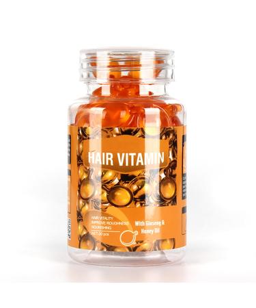 gowwim Hair Vitamin Serum Capsule Hair Treatment Serum Argan Macadamia Avocado Oil Deep Conditioner Damaged Hair 30pcs Orange
