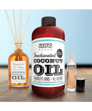 Premium Fractionated Coconut Oil 16 oz - Therapeutic Carrier Oil for Aromatherapy & Massage | Includes Pump & eBook - Buy Online on GoSupps.com