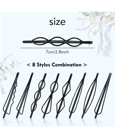 Non-Slip Black Metal Hair Clips Barrettes Bobby Pins - 40 Pack Simple Plain Hair Accessories - Women Girls - Buy Online on GoSupps.com