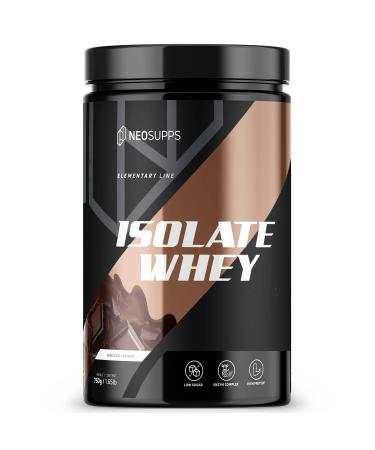 Neosupps whey isolate protein powder - chocolate 750g i high -quality protein shake with bromelain and papain enzyme complex i under 1g sugar & fat i 25g protein per serving