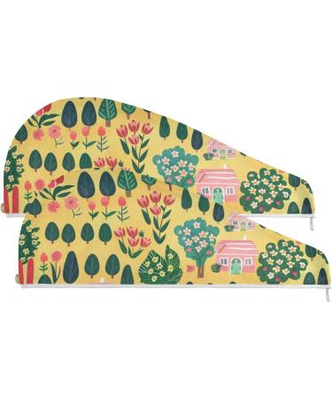 Tree and House 2 Pack Super Absorbent Hair Towels - Quick Dry Hair Turbans for Women & Girls - Perfect Hair Drying Solution - Buy Online on GoSupps.com