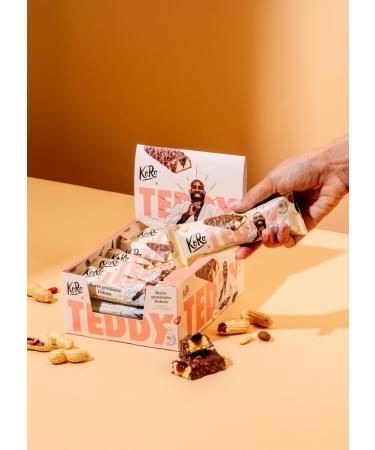 KoRo - Deluxe Peanut Butter Protein Bar 12 x 55g - Peanut Topping - High Protein - Ideal for On the Go