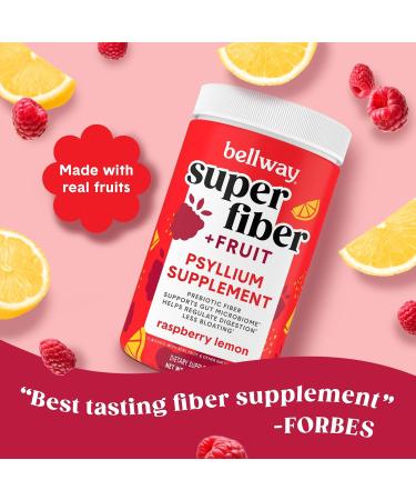 Bellway Super Fiber Powder + Fruit, Sugar Free Organic Psyllium Husk Powder Fiber Supplement for Regularity, Bloating Relief & Digestive Health, Plant-Based, Raspberry Lemon (50 Servings) - Buy Online on GoSupps.com