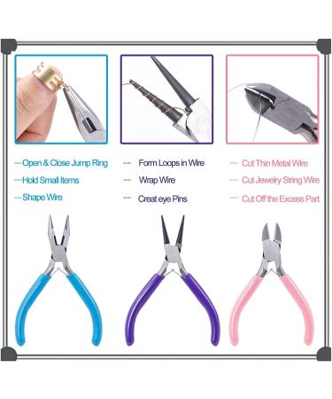 SONGIN Jewelry Pliers Set - 3 Pack Needle Nose, Round Nose, Wire Cutters - for Jewelry Making, Repair, Wire Wrapping, Beading - Buy Online on GoSupps.com