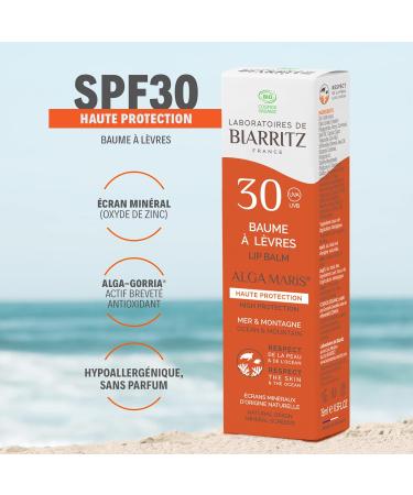 Laboratoires de Biarritz Alga Maris Lip Balm SPF 30 - Nourishing Sun Protection for Lips | Shop Worldwide - Buy Online on GoSupps.com