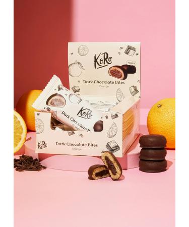 KoRo - Organic Dark Chocolate Bites with Orange 12 x 2 x 20g - Oat and Cashew Base - Fruity Orange Filling - Vegan