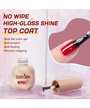Lemecima Gel Nail Polish Base & Top Coat Set | Glossy & Long-Lasting | UV/LED Lamp Dry | 28+ Days Wear - Buy Online on GoSupps.com