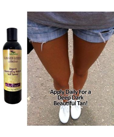 Glimmer Goddess Organic Self Tanner - 8 oz Natural Tanning Lotion - Buy Online on GoSupps.com