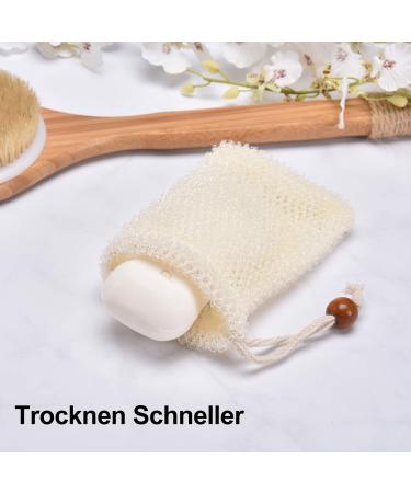 Buy 4x Eco-Friendly Soap Bags for Faster Drying & Foaming | Cute Nature Design | Perfect for Peeling & Massaging Soap | Durable Soap Sack & Pocket - Buy Online on GoSupps.com