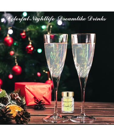 Edible Glitter Shimmer for Drinks -20g Edible Iridescent Rainbow Food Coloring Edible Metallic Powder Luster Dust for Cocktails Champagne Beverages DIY Cake- Gold - Buy Online on GoSupps.com