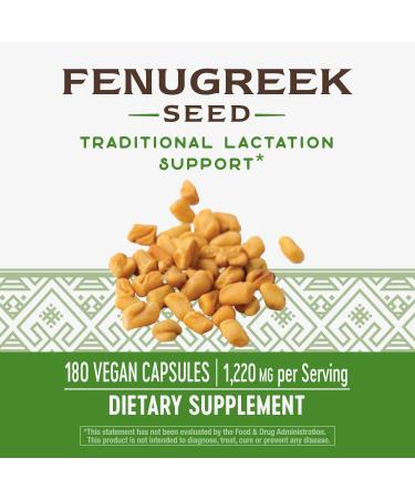 Nature's Way Fenugreek Seed Capsules - 180 Count | Supports Healthy Lactation* | Vegan Formula - Buy Online on GoSupps.com