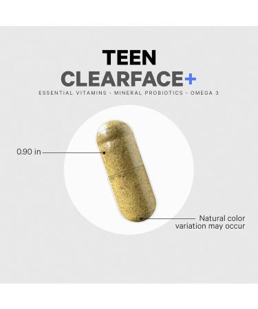 Codeage Teen Clearface Adolescent Face Skin & Pimples Vitamins A C D3 E Pantothenic Acid Niacin Zinc Supplement Teenagers Probiotics L-Lysine Omega-3 Oily Skin Pores Spots - 2 Pack 60 Count (Pack of 2) - Buy Online on GoSupps.com