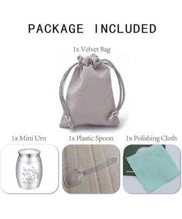 CREATCABIN Mini Cremation Urn Keepsake Kit - Hero Angel Metal Sharing Urn for Human and Pets - 1.6x1.2 Inch Silver - Angel & Fairy Design - Buy Online on GoSupps.com