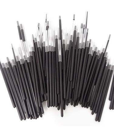 Honbay 100PCS Disposable Eyeliner Makeup Brushes Applicator Lip Liner Brushes Makeup Tool (white fiber head)