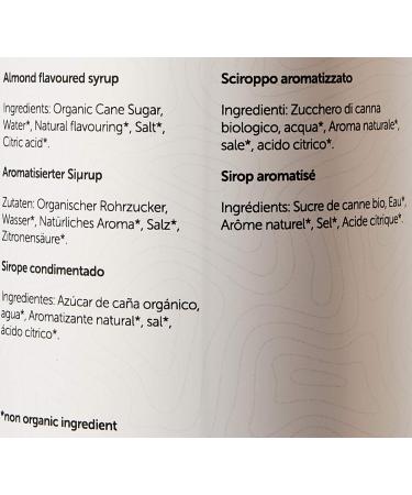 Organic Almond Syrup - Vegan & Nut Free Flavouring for Coffee, Cocktails & Baking - 1 Liter (Pack of 1) - Buy Online on GoSupps.com