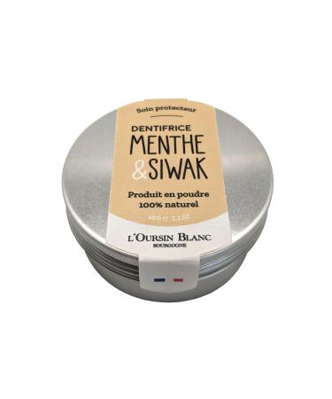 Mint & Siwak Powder Toothpaste - 60g - Ayurvedic - Natural Protective and Whitening Care - L'Oursin Blanc