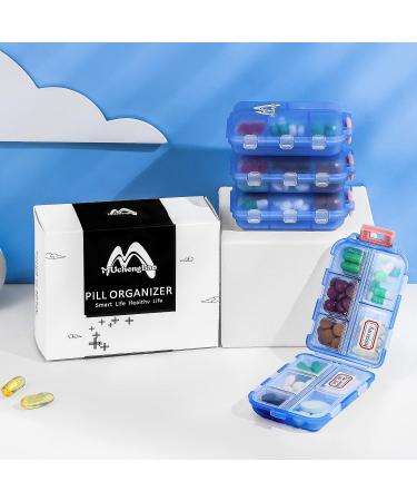 Muchengbao 4 Pack Pill Organizer - 7 Day Medication Box with 10 Compartments - Easy Open Tablet Container - Ideal for Travel & Daily Use - Buy Online on GoSupps.com
