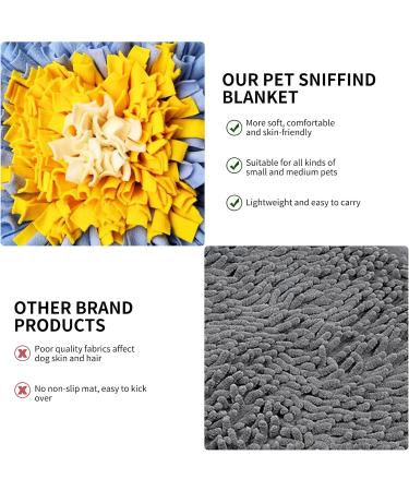 Ieuumler Pet Training Snuffle Mat - 45x45 cm Blue & Yellow Slow Feeding Puzzle Toy for Dogs - Buy Online on GoSupps.com