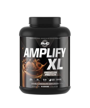 PMD Sports Amplify XL Premium Whey Protein Supplement Hydro Greens Blend - Glutamine and Whey Protein Matrix with Superfood for Muscle Strength and Recovery - Double Chocolate Explosion (48 Servings) Chocolate 4 Pound (Pac