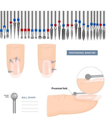 Lusofie 30-Piece Diamond Nail Drill Set | Electric Nail Millers for Manicure & Pedicure | Professional Acrylic Nail Care Tools for Home & Salon - Buy Online on GoSupps.com
