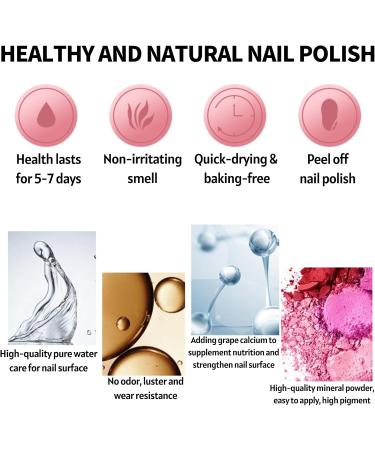 TBeautfave Pink Nail Polish Quick Dry Peel off Nail Polish Long Lasting Nail Varnish Breathable Natural Nail Polish Water Based No Need Cure Nail Varnish Gel Polish Home Nail Art 29JadeNudePink - Buy Online on GoSupps.com