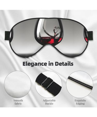SSIMOO Wine Glass Sleep Mask - Adjustable Breathable Eye Mask for Comfortable Sleep | Fashionable Black Design - Buy Online on GoSupps.com