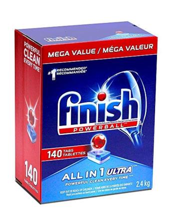 Finish Powerball Automatic Dishwasher Detergent, All in 1 Ultra Powerful Clean, 2.4 KG - 140 Tabs