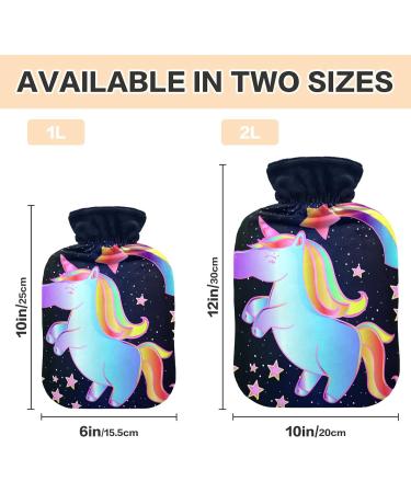 Unicorn Rainbow Hot Water Bottle 2L - Pain Relief & Hand/Feet Warmer | Cozy Winter Essentials - Buy Online on GoSupps.com