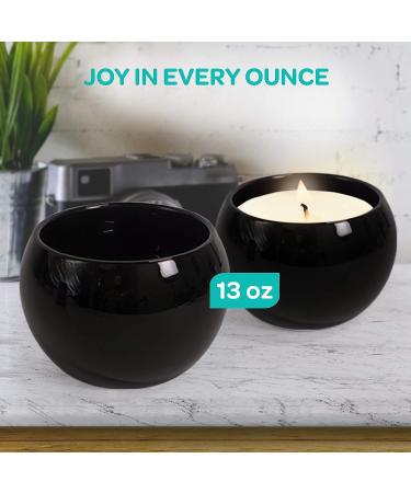Hearts & Crafts Jet Black Marble Ceramic Bowls 13 oz - Set of 6 | Multi-Use Pots for Candle Making, Arts & Crafts, Storage, Gifts & More - Buy Online on GoSupps.com